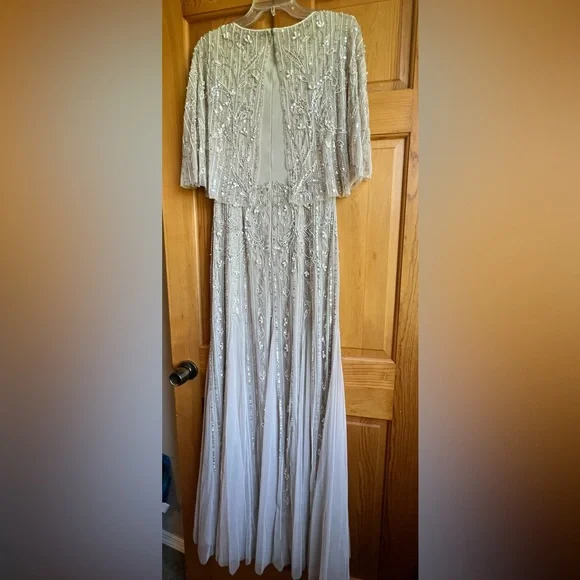 princess polly baby blue dress Beaded Fringe Dress by Adrianna Papell main image 0